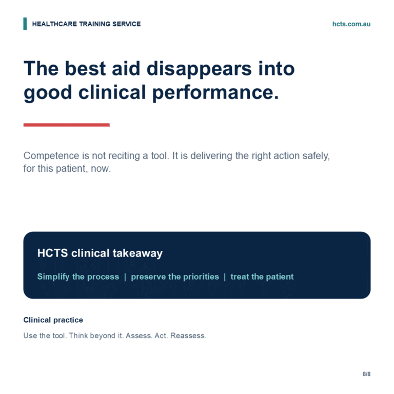 HCTS clinical takeaway: simplify the process, preserve the priorities and treat the patient.